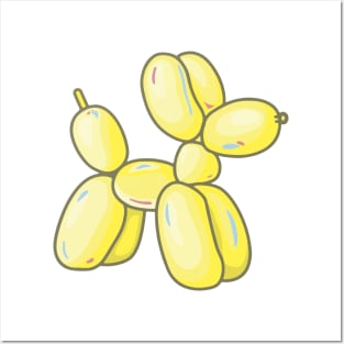 Pastel Yellow Balloon Dog Animal Posters and Art